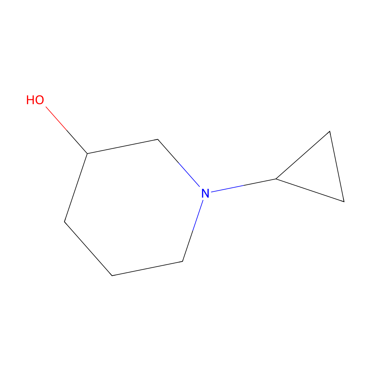1-Cyclopropylpiperidin-3-OL molecular structure, CAS 1284067-82-8