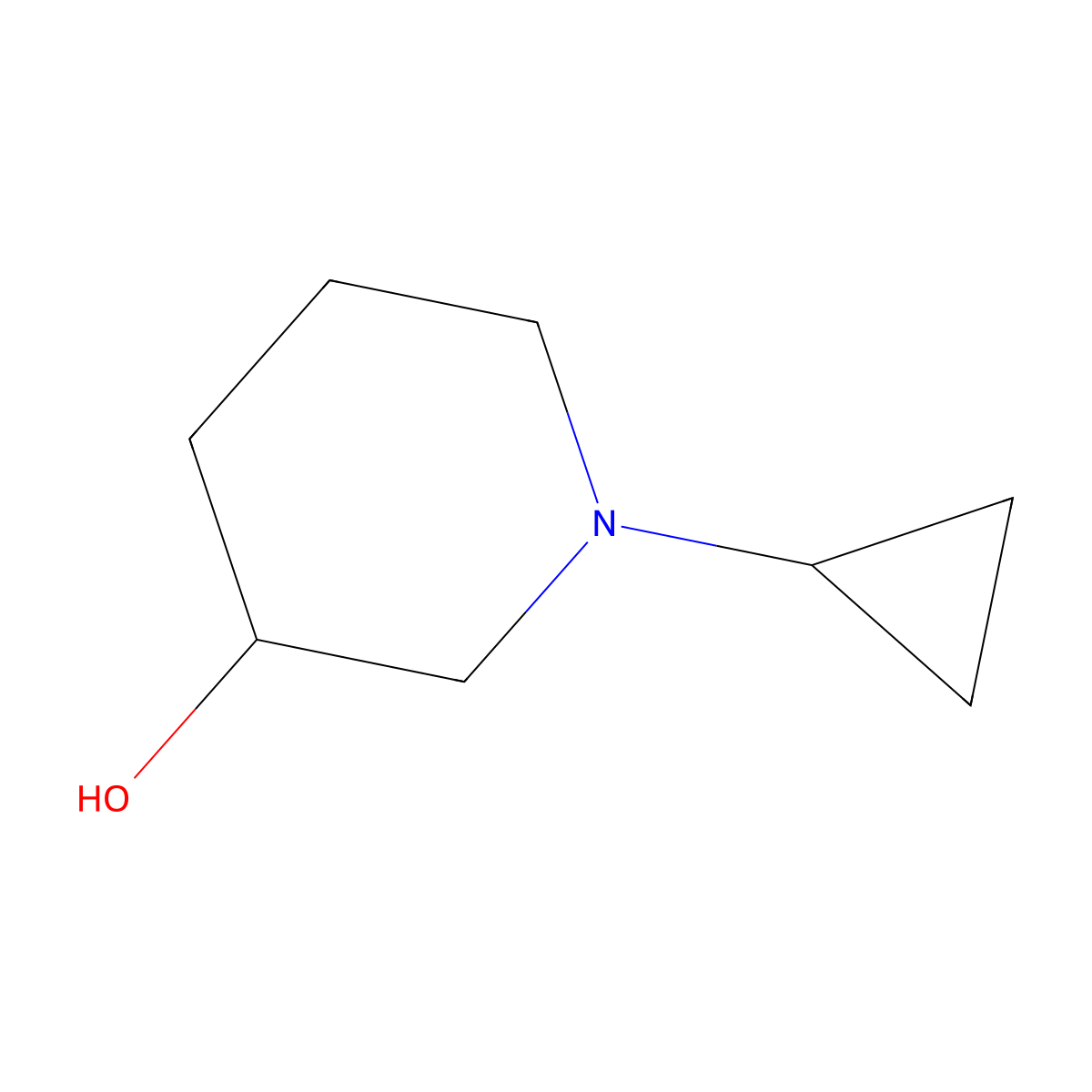 1-Cyclopropylpiperidin-3-OL molecular structure, CAS 1284067-82-8