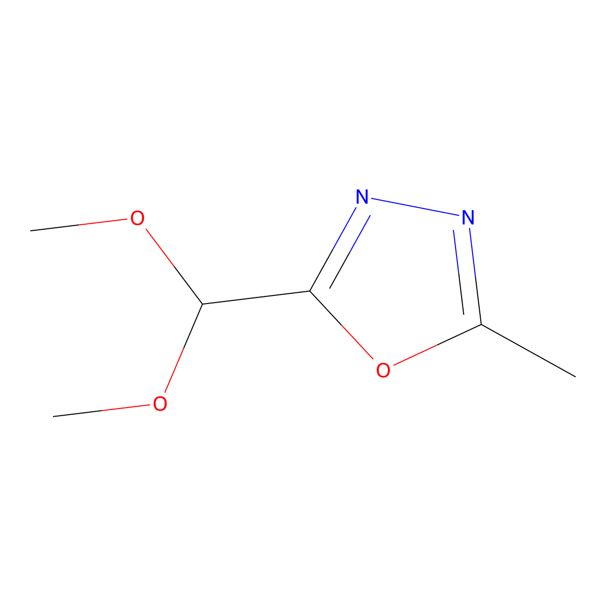 2-(Dimethoxymethyl)-5-methyl-1,3,4-oxadiazole molecular structure, CAS 1284075-63-3