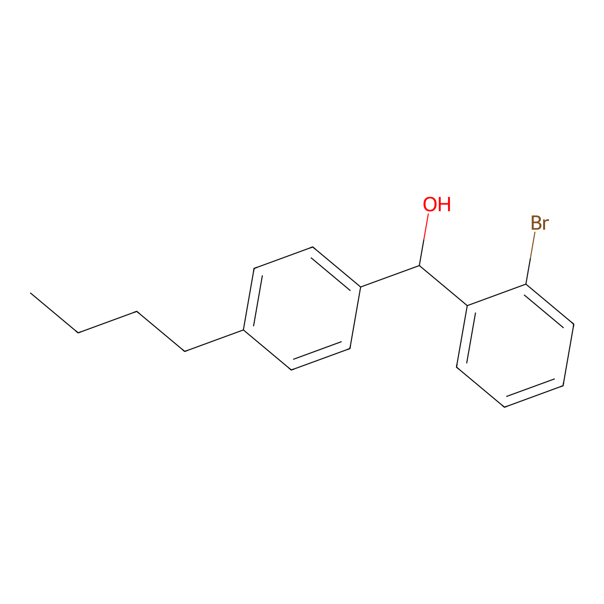 (2-Bromophenyl)(4-butylphenyl)methanol molecular structure, CAS 1284077-79-7