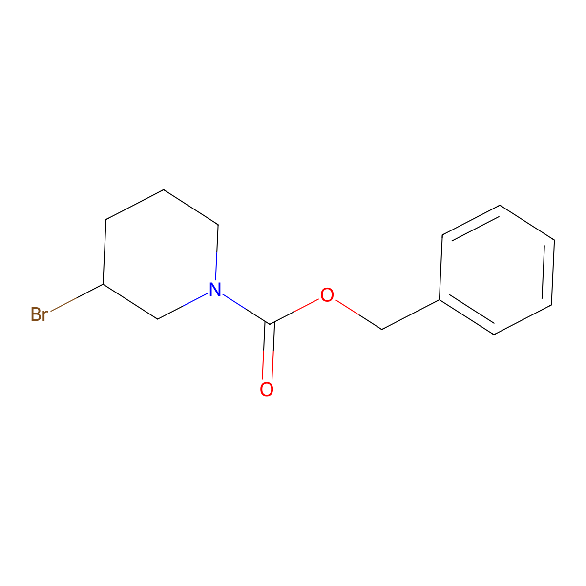 Benzyl 3-bromopiperidine-1-carboxylate molecular structure, CAS 1284084-76-9