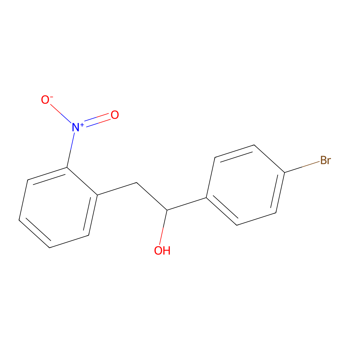 1-(4-Bromophenyl)-2-(2-nitrophenyl)ethanol molecular structure, CAS 1284088-91-0