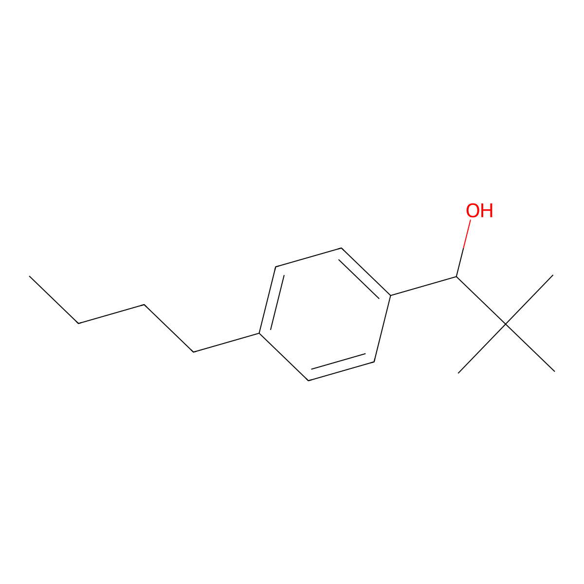 1-(4-Butylphenyl)-2,2-dimethylpropan-1-ol molecular structure, CAS 1284094-65-0
