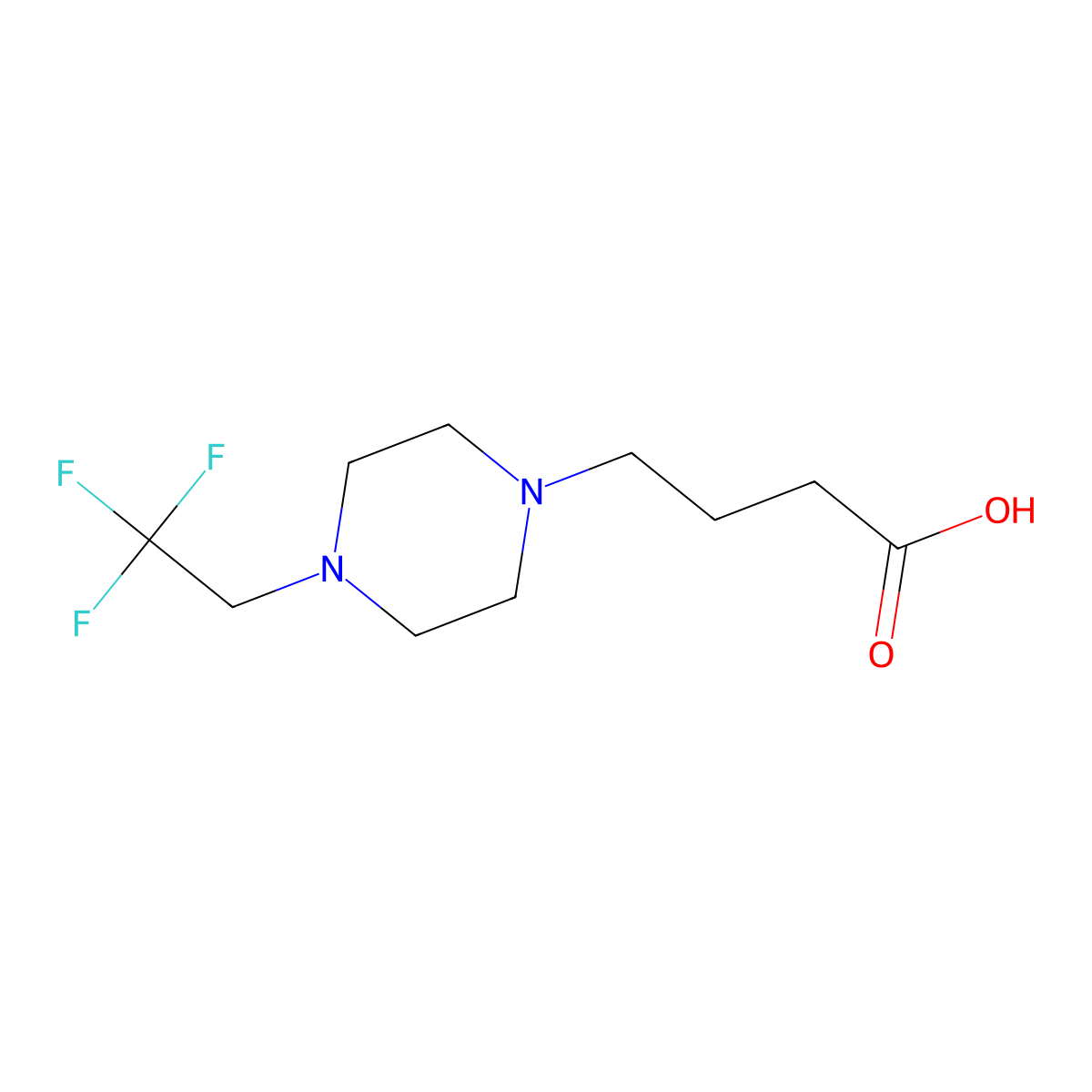 4-[4-(2,2,2-Trifluoroethyl)piperazin-1-yl]butanoic acid molecular structure, CAS 1284096-45-2