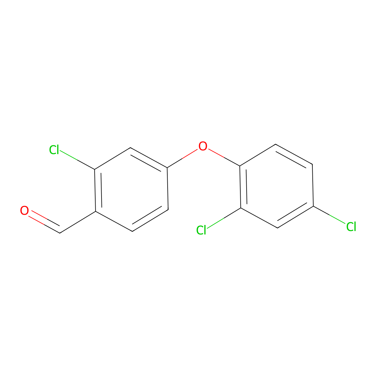 2-Chloro-4-(2,4-dichlorophenoxy)benzaldehyde molecular structure, CAS 1284098-16-3