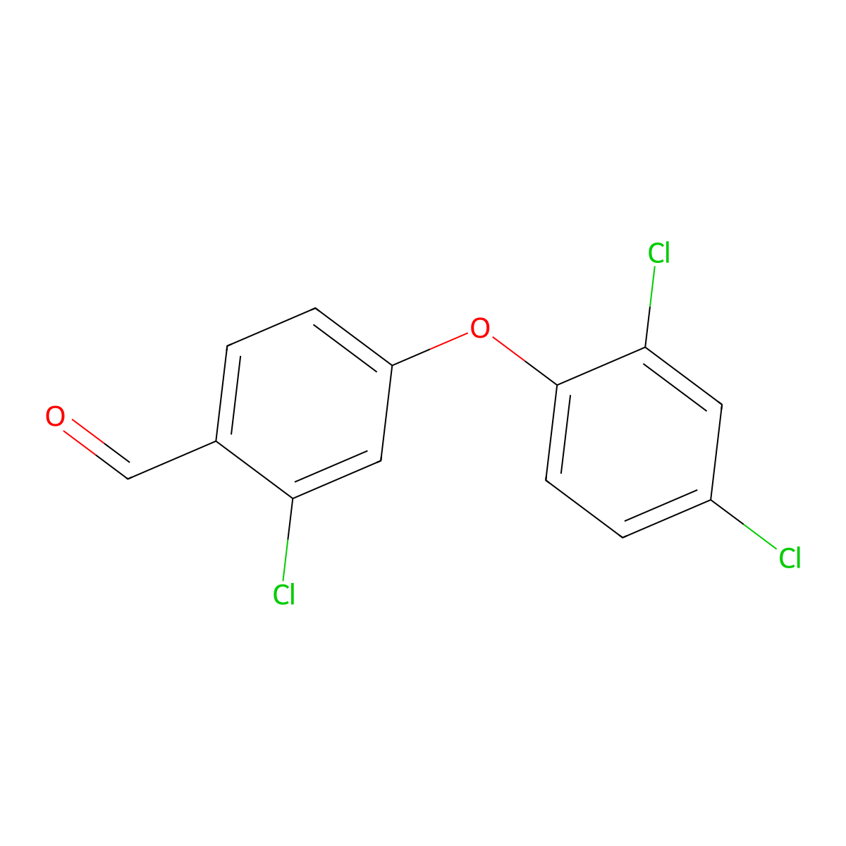 2-Chloro-4-(2,4-dichlorophenoxy)benzaldehyde molecular structure, CAS 1284098-16-3
