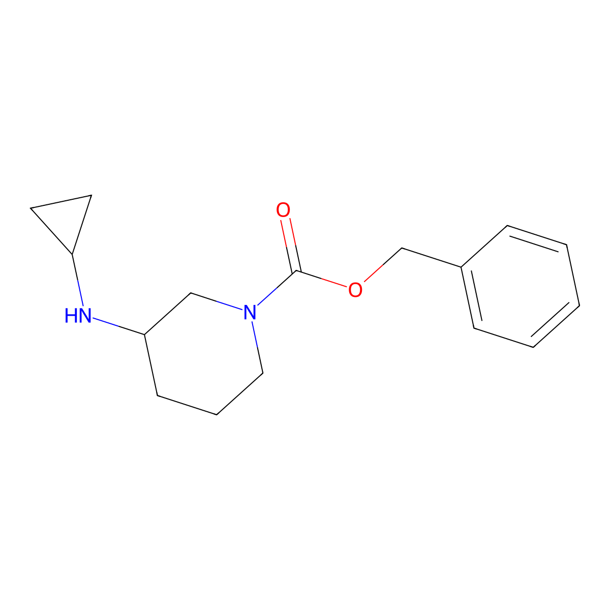 Benzyl 3-(cyclopropylamino)piperidine-1-carboxylate molecular structure, CAS 1284112-64-6