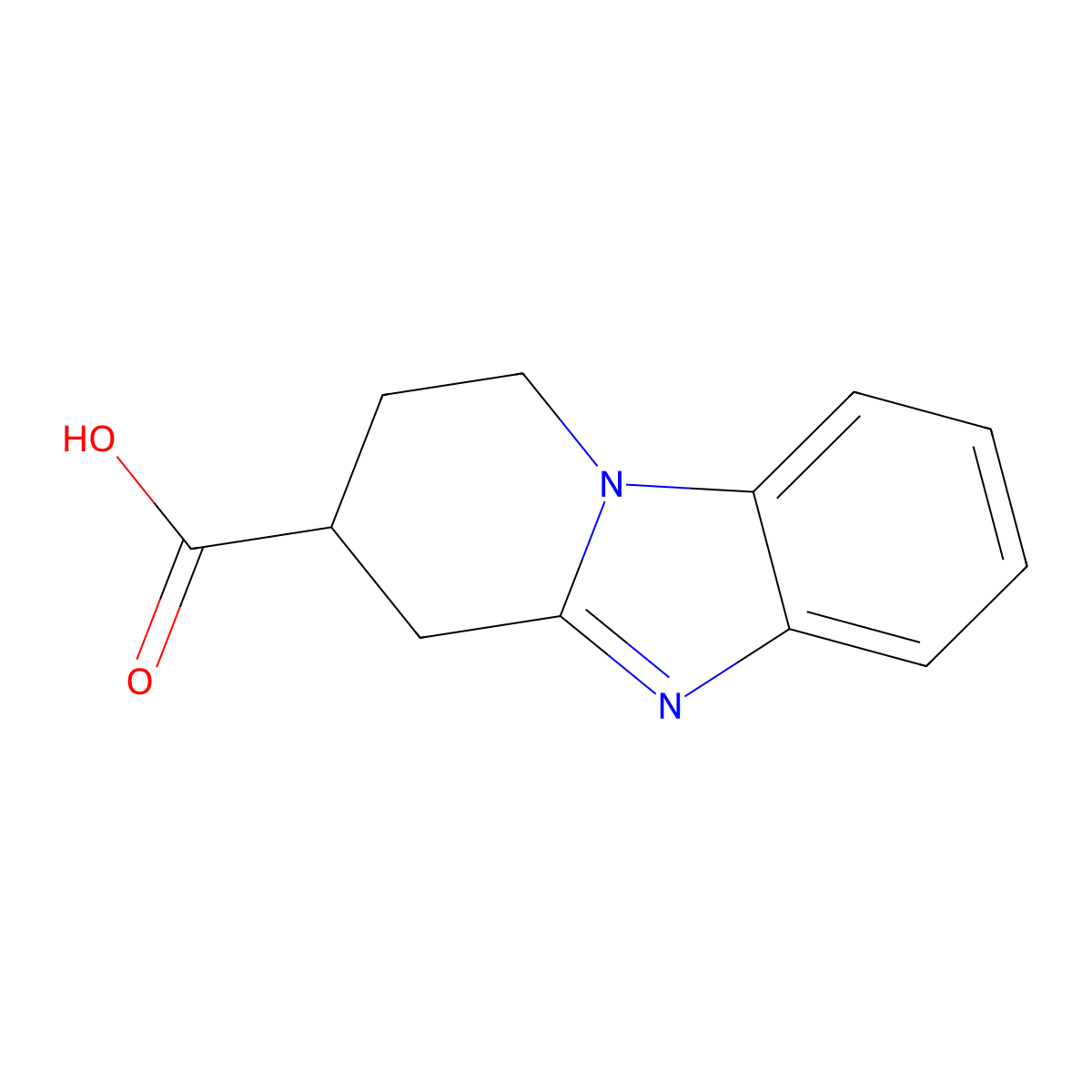 1,2,3,4-Tetrahydropyrido[1,2-a]benzimidazole-3-carboxylic acid molecular structure, CAS 1284129-13-0