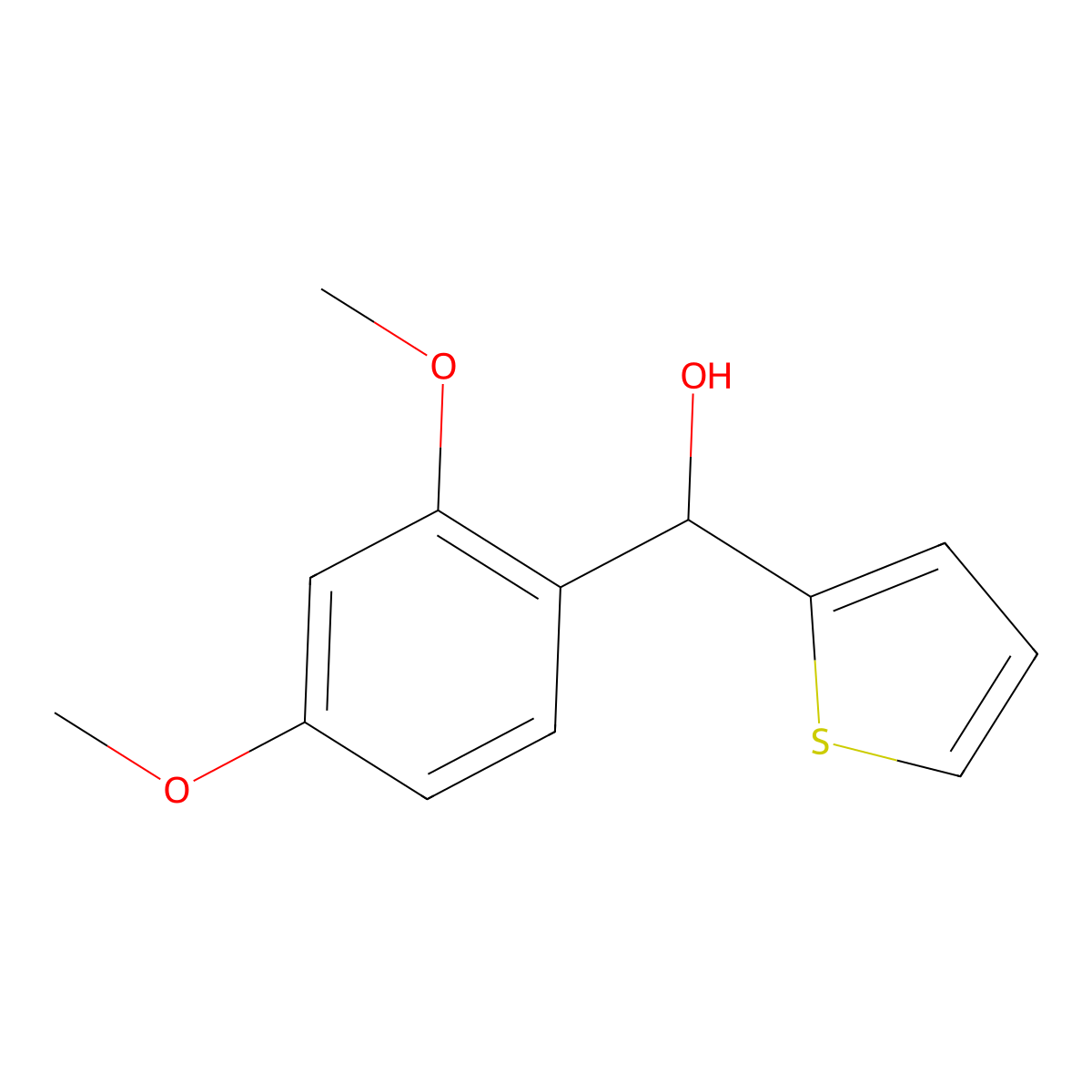 (2,4-Dimethoxyphenyl)(thiophen-2-yl)methanol molecular structure, CAS 1284131-03-8