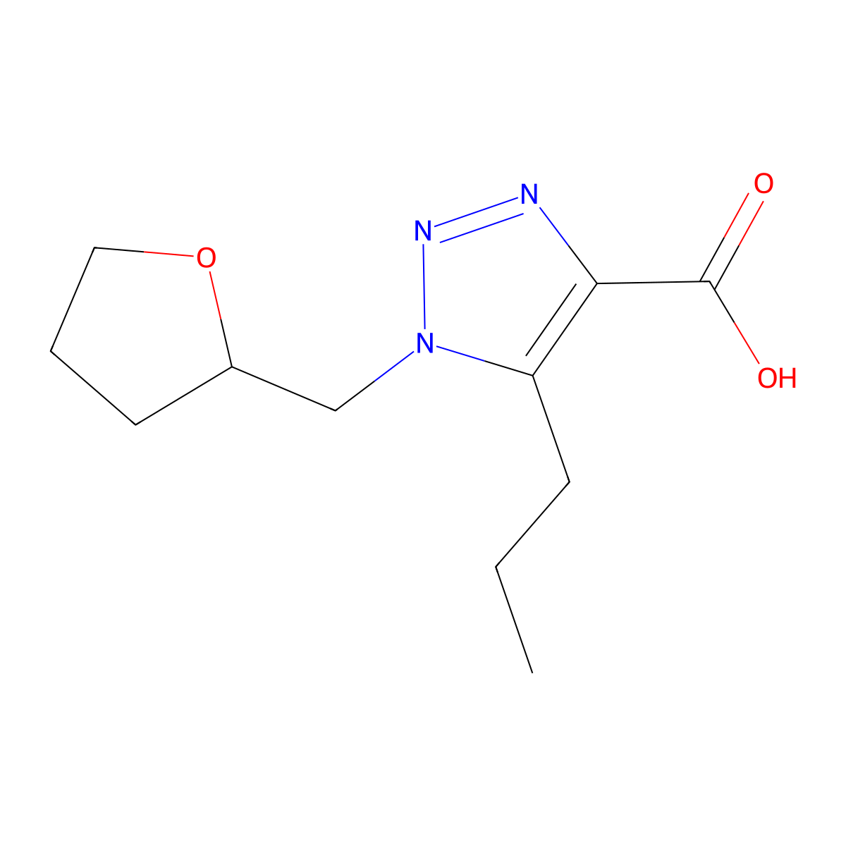 1-[(oxolan-2-yl)methyl]-5-propyl-1H-1,2,3-triazole-4-carboxylic acid molecular structure, CAS 1284132-64-4