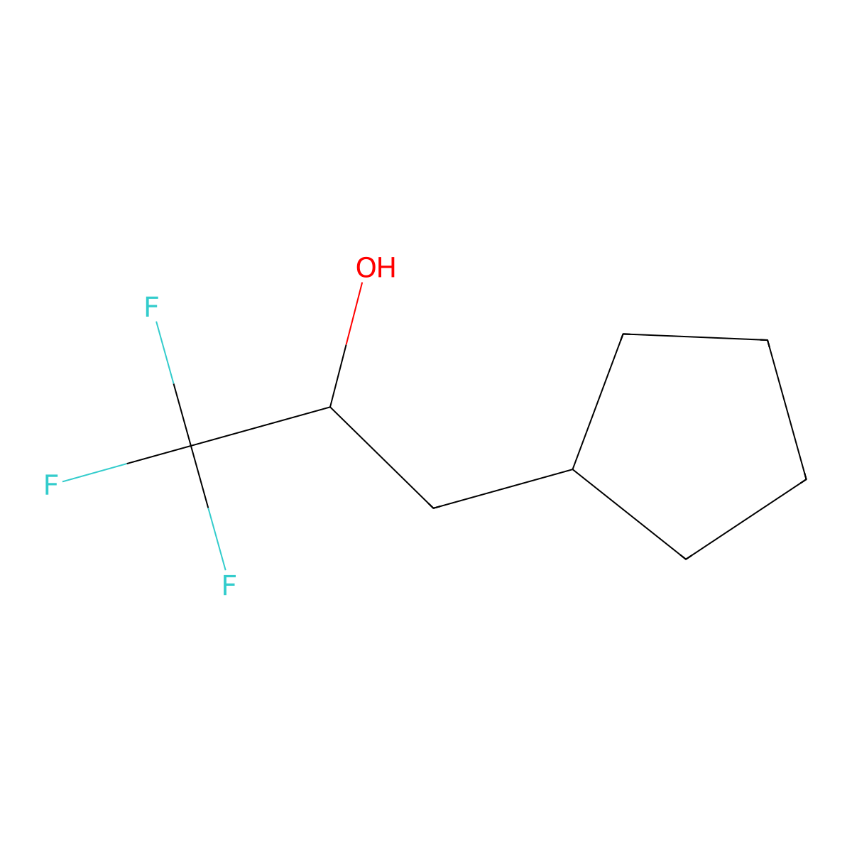 3-Cyclopentyl-1,1,1-trifluoropropan-2-ol molecular structure, CAS 1284134-35-5