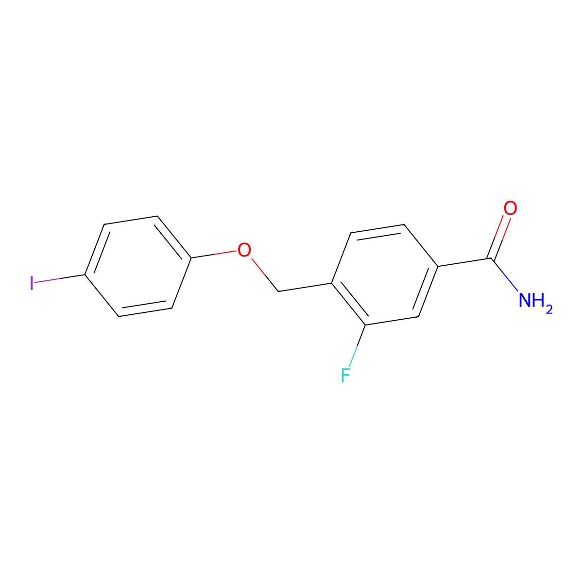 3-Fluoro-4-(4-iodophenoxymethyl)benzamide molecular structure, CAS 1284147-09-6