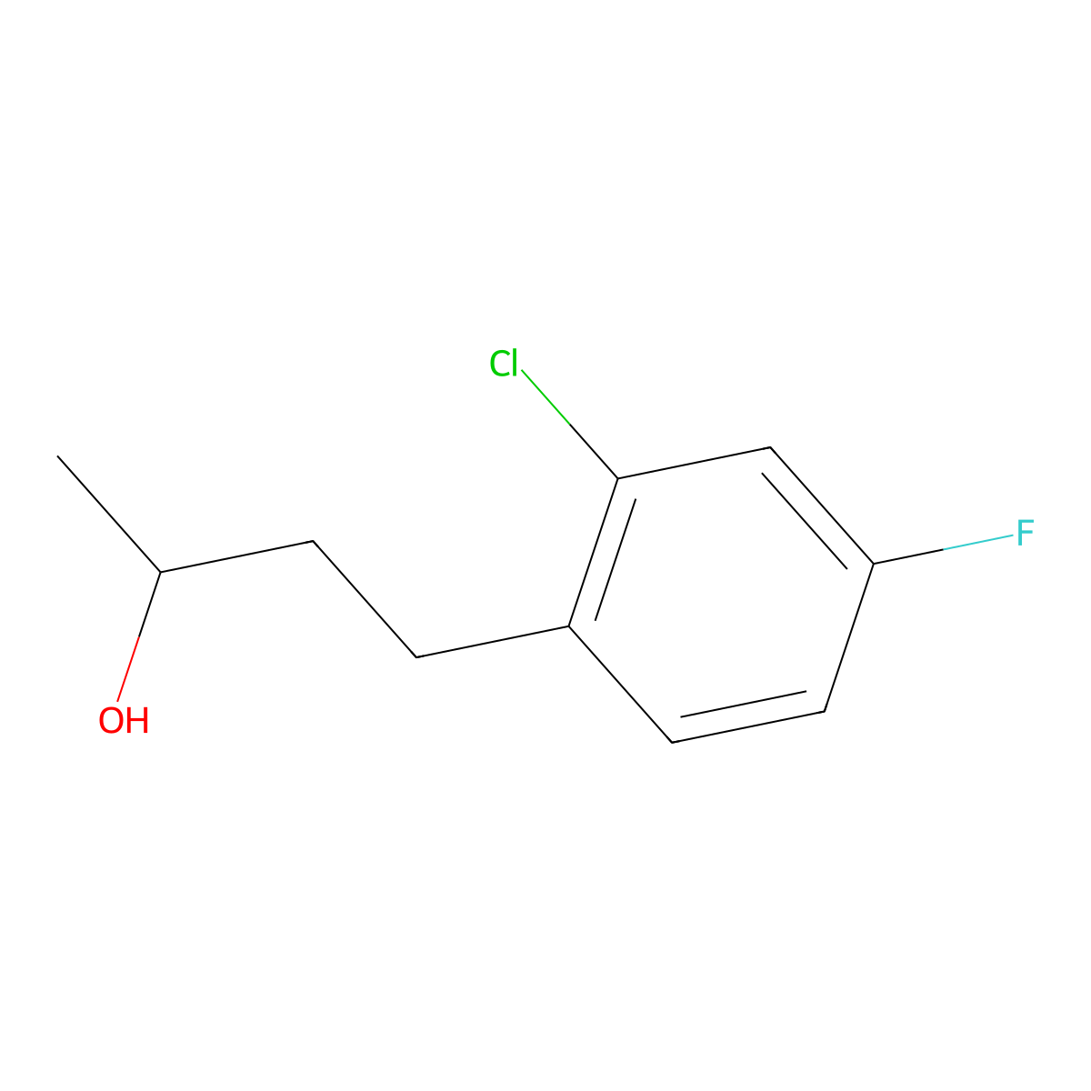 4-(2-Chloro-4-fluorophenyl)butan-2-ol molecular structure, CAS 1284158-56-0