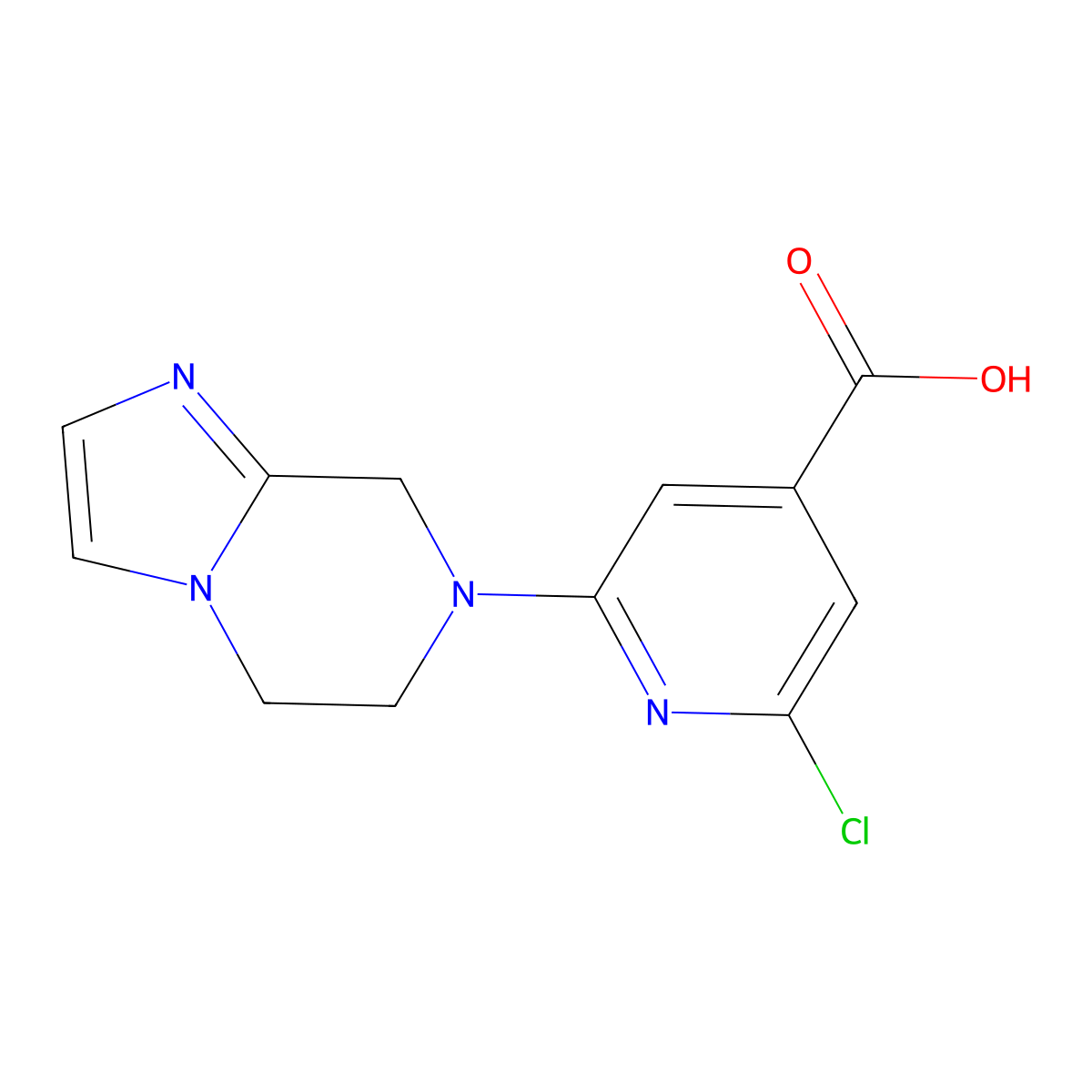 2-chloro-6-{5H,6H,7H,8H-imidazo[1,2-a]pyrazin-7-yl}pyridine-4-carboxylic acid molecular structure, CAS 1284159-82-5