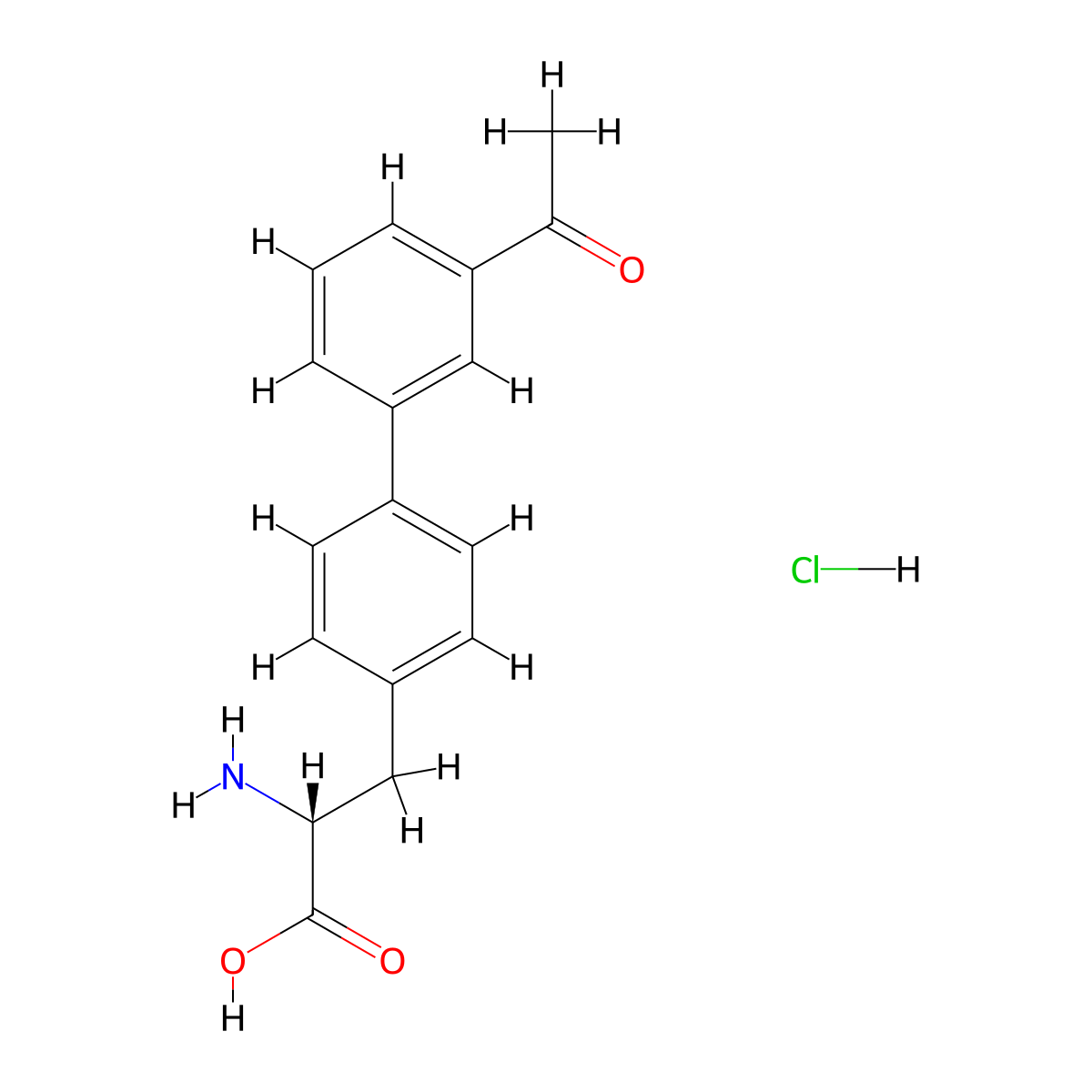 (R)-3-(3'-Acetylbiphenyl-4-yl)-2-aminopropanoic acid hydrochloride molecular structure, CAS 1284163-33-2