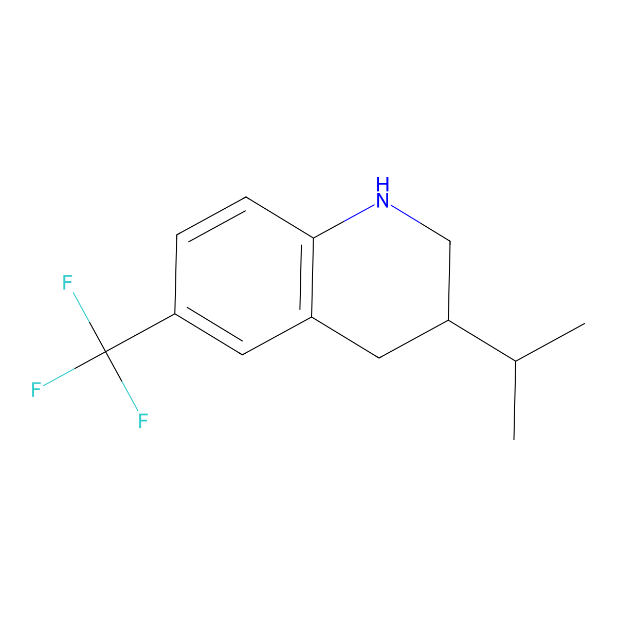 3-Propan-2-yl-6-(trifluoromethyl)-1,2,3,4-tetrahydroquinoline molecular structure, CAS 1284173-40-5