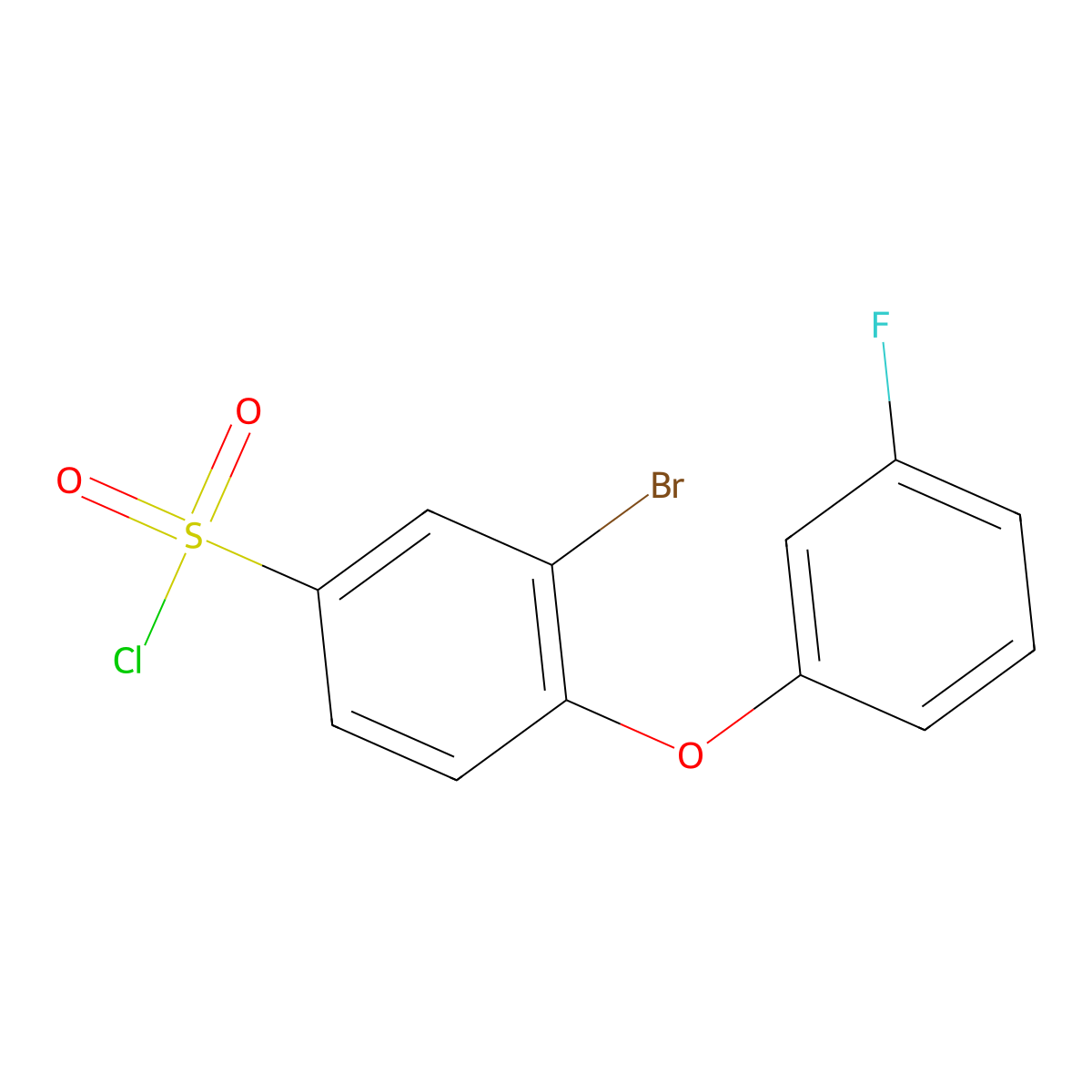 3-Bromo-4-(3-fluorophenoxy)benzene-1-sulfonyl chloride molecular structure, CAS 1284177-46-3