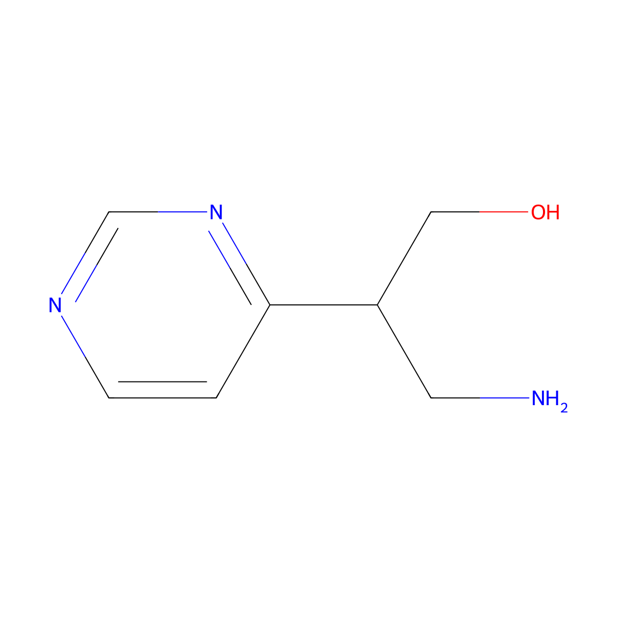 3-Amino-2-(pyrimidin-4-yl)propan-1-ol molecular structure, CAS 1284185-20-1
