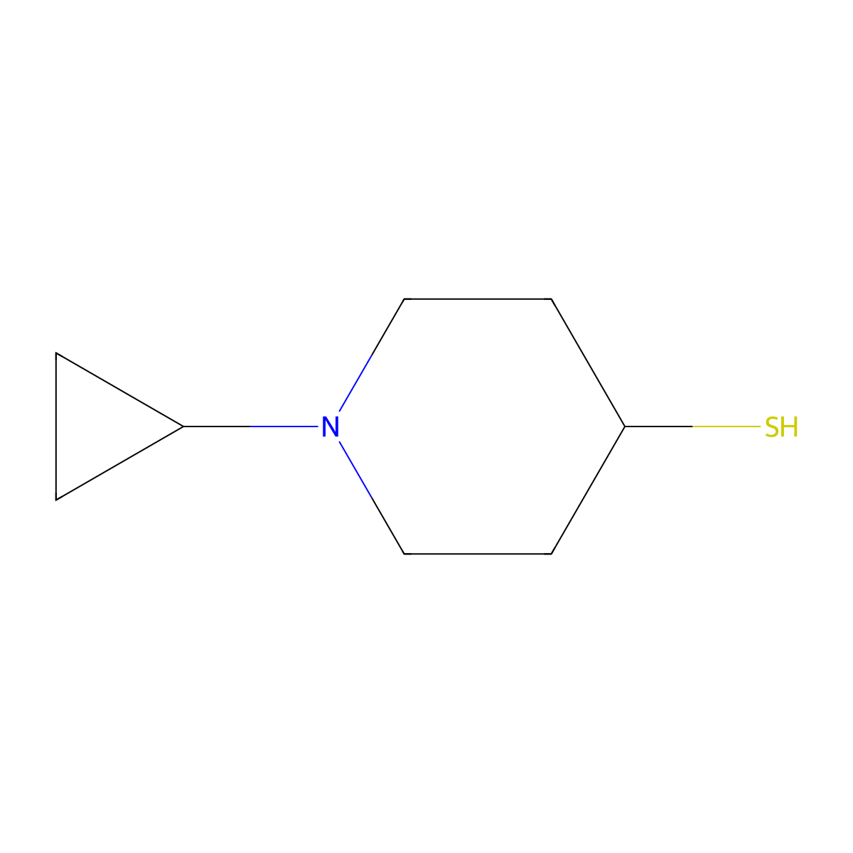 1-Cyclopropylpiperidine-4-thiol molecular structure, CAS 1284185-78-9