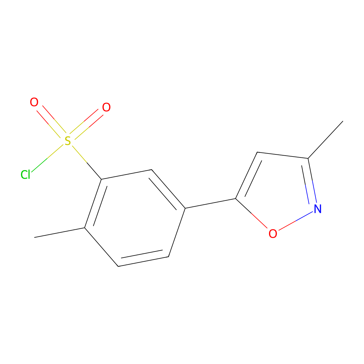 2-Methyl-5-(3-methyl-5-isoxazolyl)benzenesulfonyl chloride molecular structure, CAS 1284186-31-7