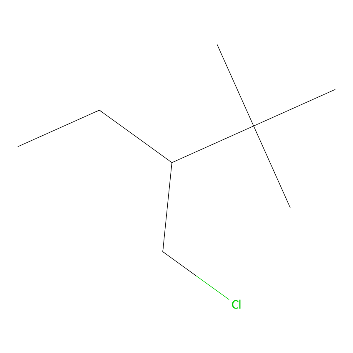3-(Chloromethyl)-2,2-dimethylpentane molecular structure, CAS 128420-58-6