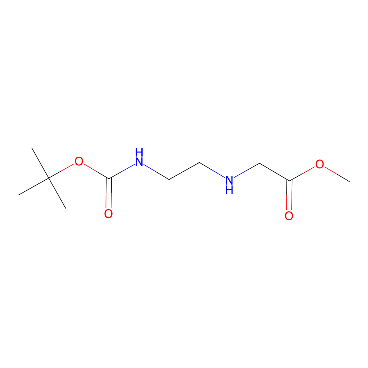 Methyl (2-((tert-butoxycarbonyl)amino)ethyl)glycinate molecular structure, CAS 128421-86-3