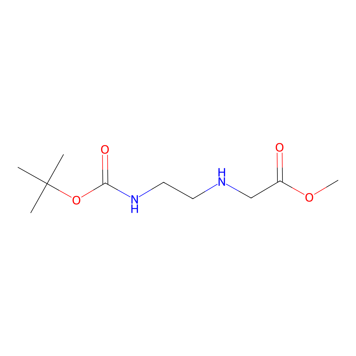 Methyl (2-((tert-butoxycarbonyl)amino)ethyl)glycinate molecular structure, CAS 128421-86-3