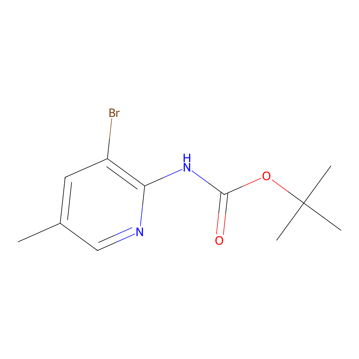 tert-Butyl (3-bromo-5-methylpyridin-2-yl)carbamate molecular structure, CAS 1284210-79-2