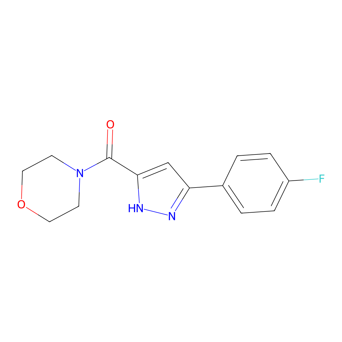 4-[5-(4-fluorophenyl)-1H-pyrazole-3-carbonyl]morpholine molecular structure, CAS 1284219-68-6