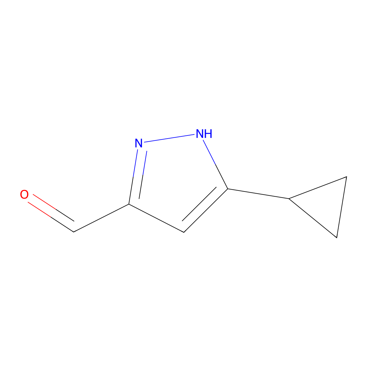 5-cyclopropyl-1H-pyrazole-3-carbaldehyde molecular structure, CAS 1284220-47-8