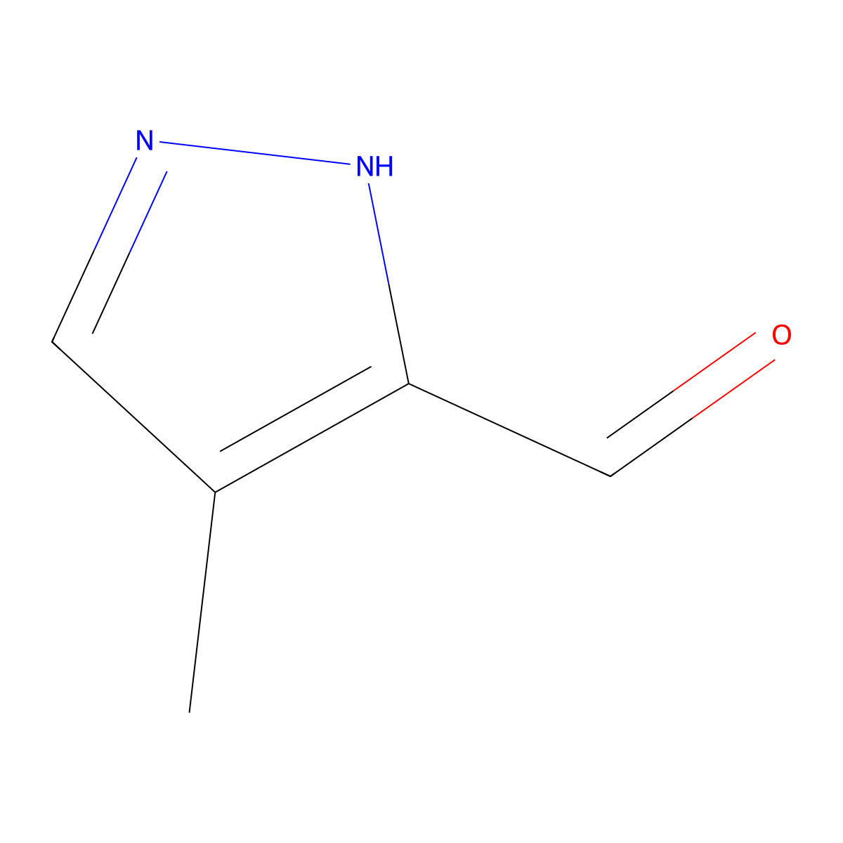 4-methyl-1H-pyrazole-5-carbaldehyde molecular structure, CAS 1284220-50-3
