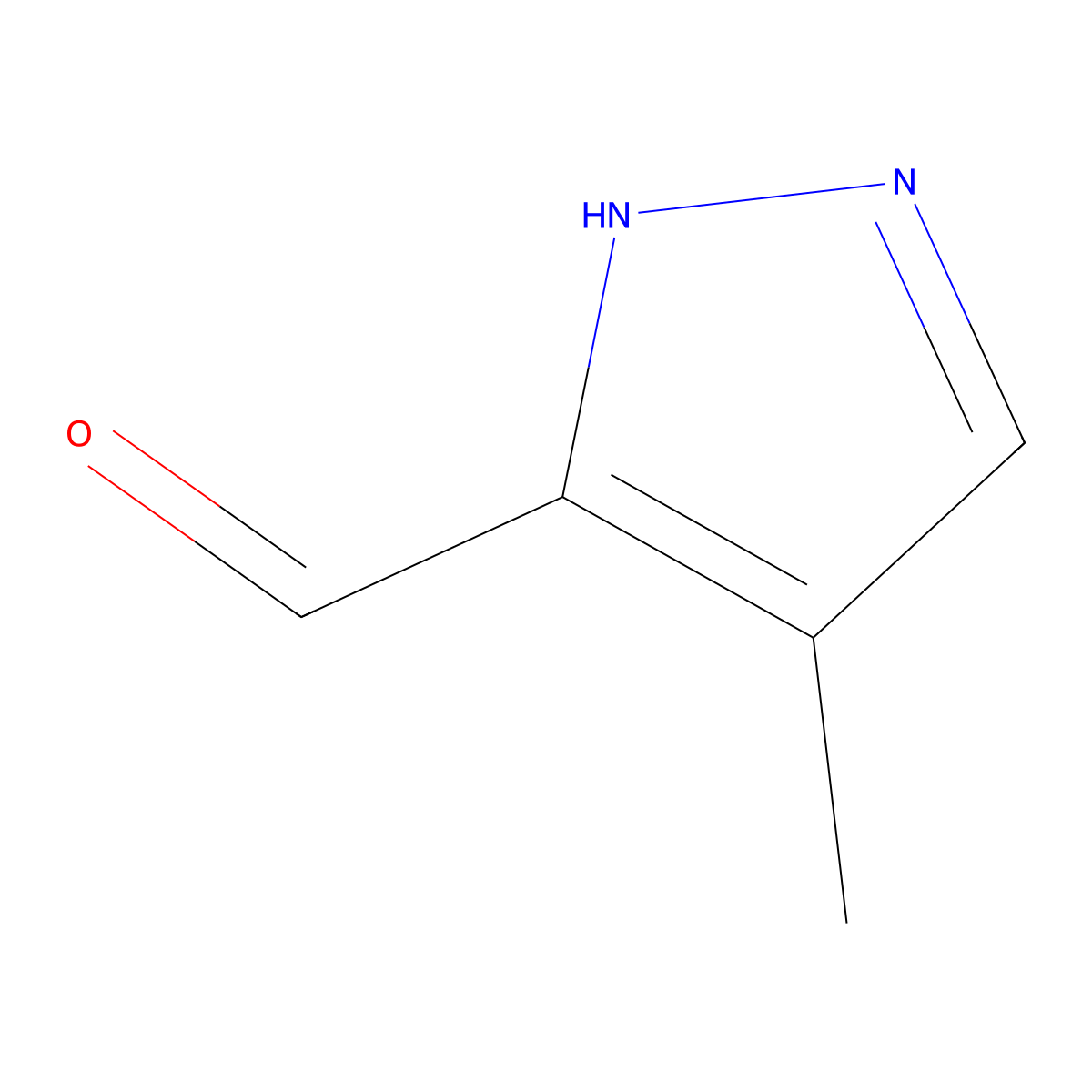 4-methyl-1H-pyrazole-5-carbaldehyde molecular structure, CAS 1284220-50-3