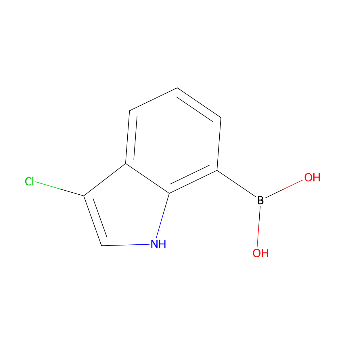 (3-chloro-1H-indol-7-yl)boronic acid molecular structure, CAS 1284221-21-1