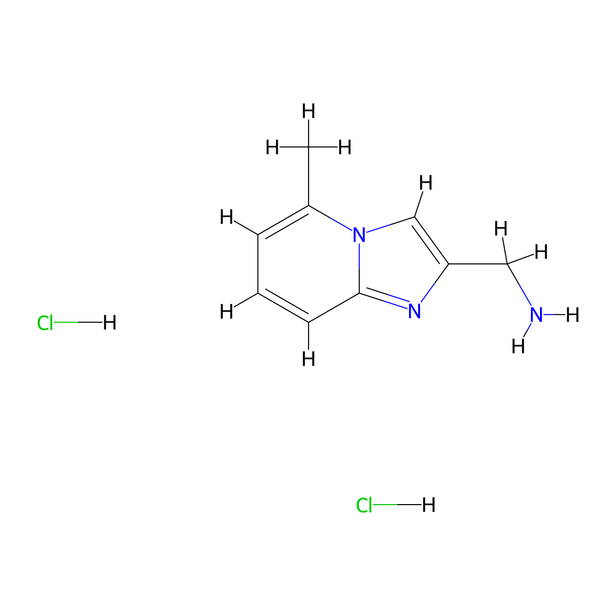 (5-Methylimidazo(1,2-a)pyridin-2-yl)methanamine dihydrochloride molecular structure, CAS 1284225-59-7