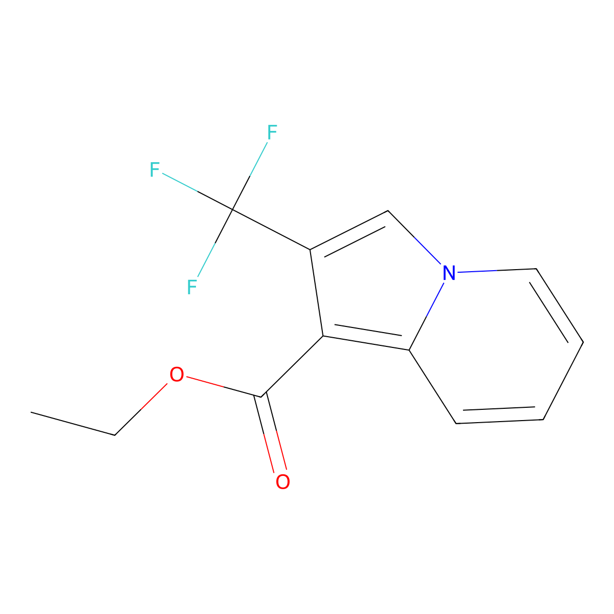 Ethyl 2-(trifluoromethyl)indolizine-1-carboxylate molecular structure, CAS 1284226-15-8