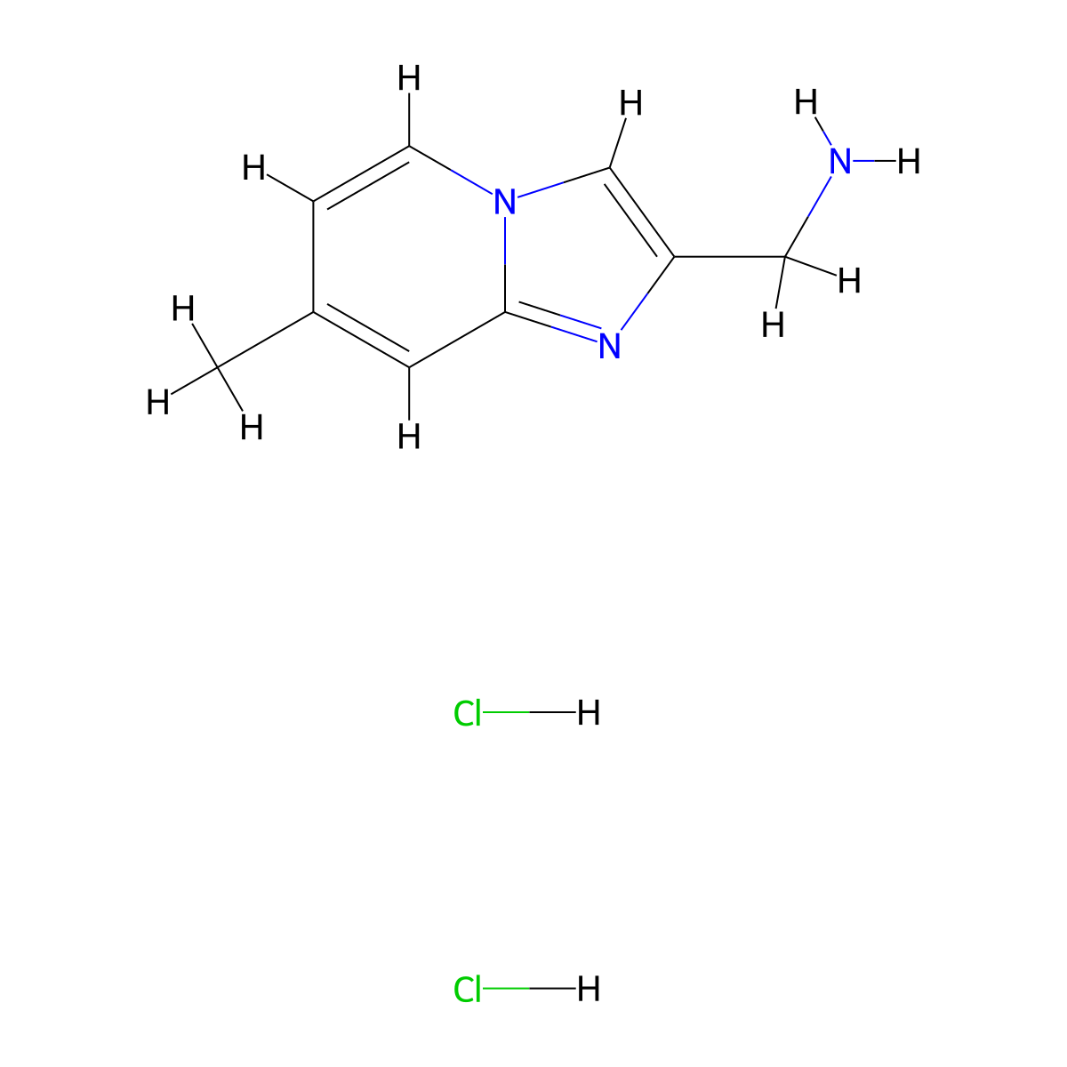[(7-Methylimidazo[1,2-a]pyridin-2-yl)methyl]amine dihydrochloride molecular structure, CAS 1284226-43-2