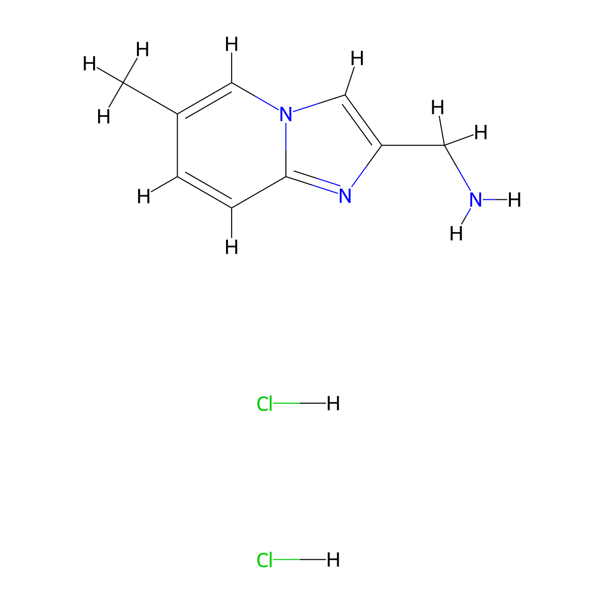 {6-Methylimidazo[1,2-a]pyridin-2-yl}methanamine dihydrochloride molecular structure, CAS 1284226-68-1