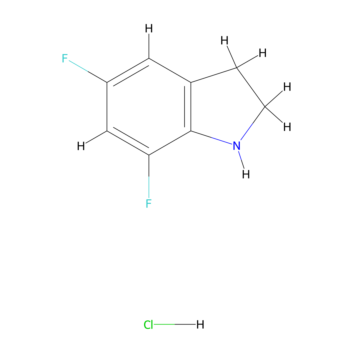 5,7-Difluoroindoline hydrochloride molecular structure, CAS 1284227-65-1
