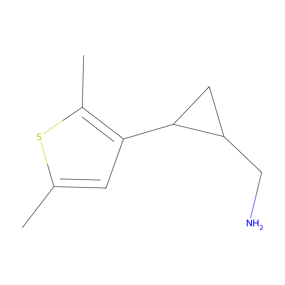 (2-(2,5-Dimethylthiophen-3-yl)cyclopropyl)methanamine molecular structure, CAS 1284231-28-2