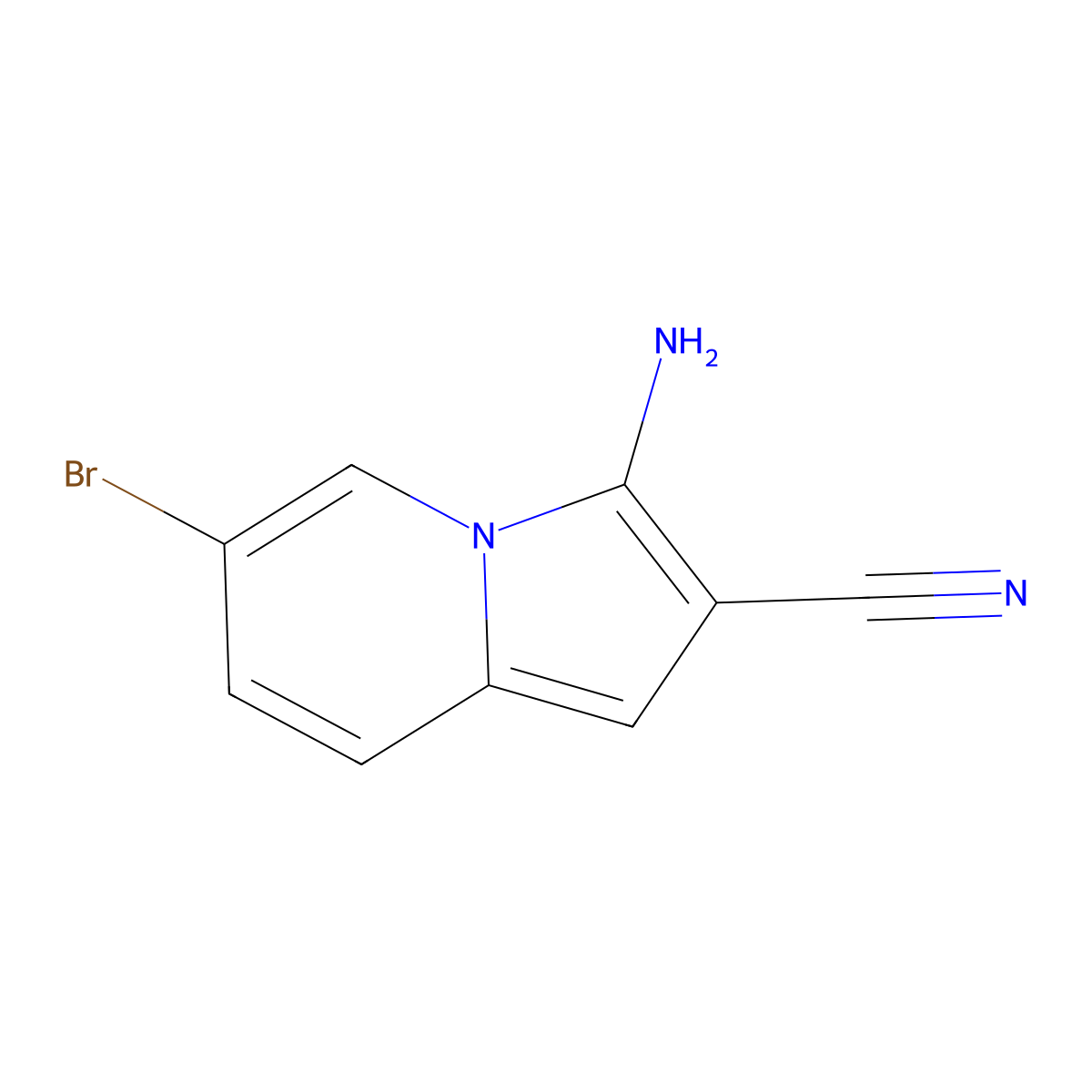 3-Amino-6-bromoindolizine-2-carbonitrile molecular structure, CAS 1284237-34-8