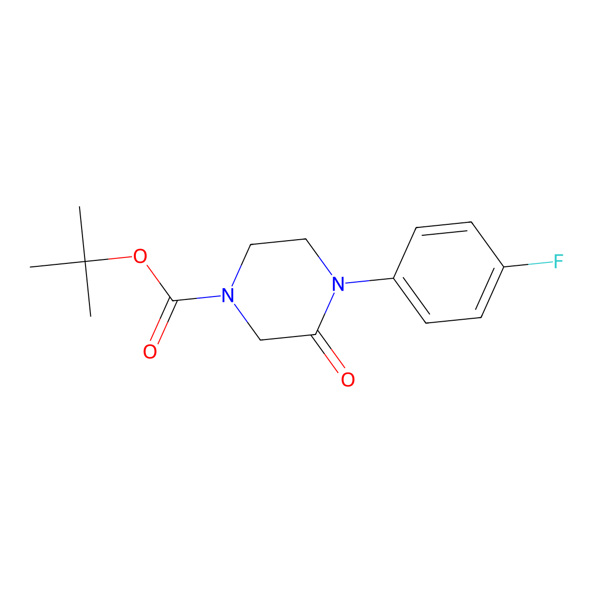 Tert-butyl 4-(4-fluorophenyl)-3-oxopiperazine-1-carboxylate molecular structure, CAS 1284243-44-2