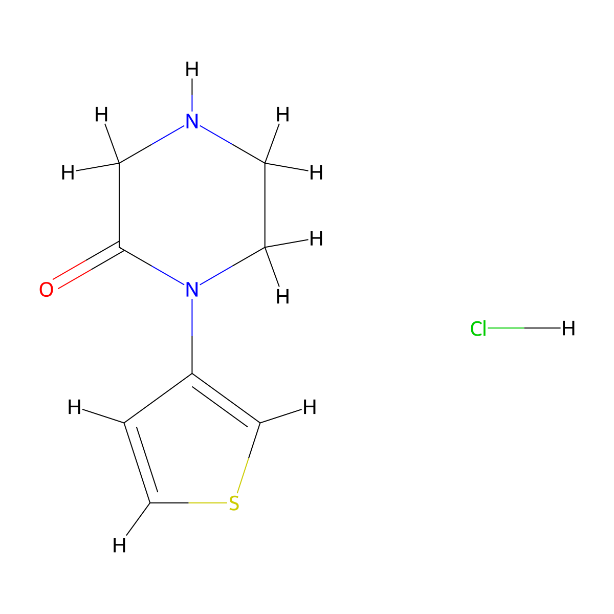 1-(Thiophen-3-yl)piperazin-2-one hydrochloride molecular structure, CAS 1284243-78-2