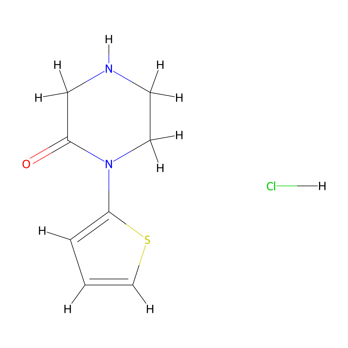 1-(Thiophen-2-yl)piperazin-2-one hydrochloride molecular structure, CAS 1284243-99-7