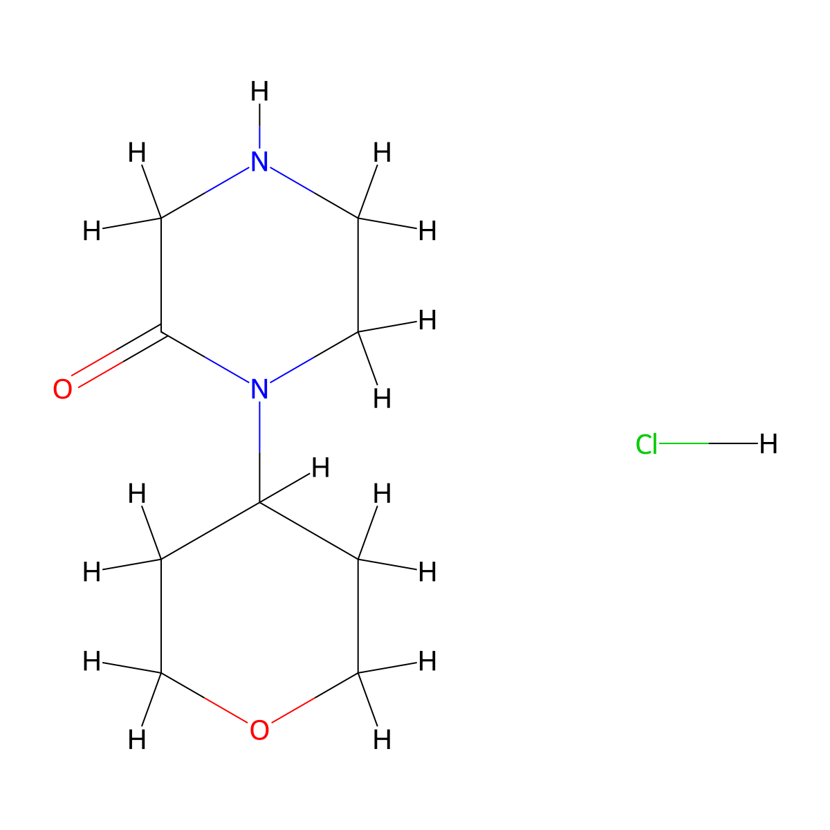 1-(tetrahydro-2H-pyran-4-yl)-2-piperazinone hydrochloride molecular structure, CAS 1284244-13-8