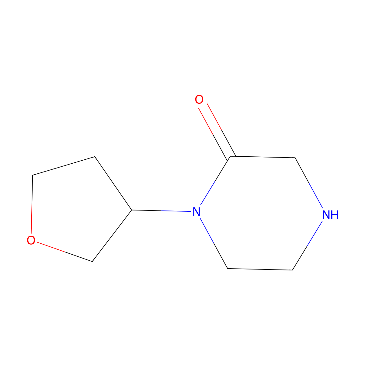1-(Oxolan-3-yl)piperazin-2-one molecular structure, CAS 1284246-94-1