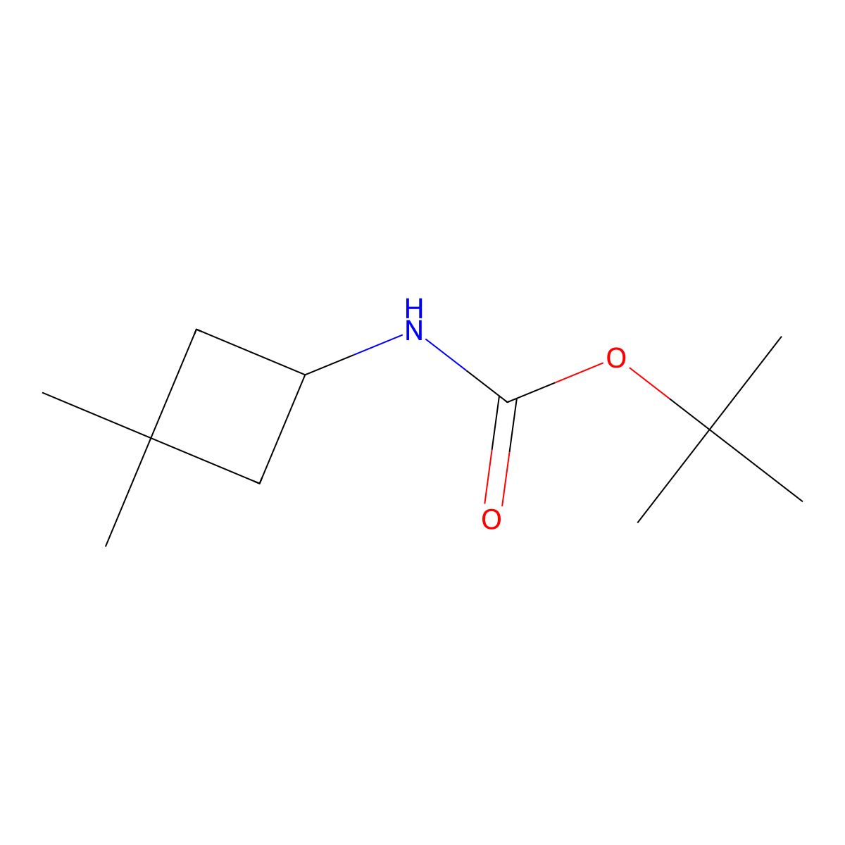 Tert-butyl N-(3,3-dimethylcyclobutyl)carbamate molecular structure, CAS 1284247-21-7