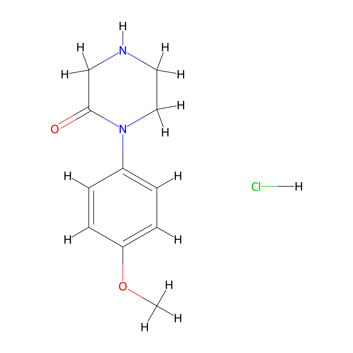 1-(4-Methoxyphenyl)piperazin-2-one hydrochloride molecular structure, CAS 1284247-69-3