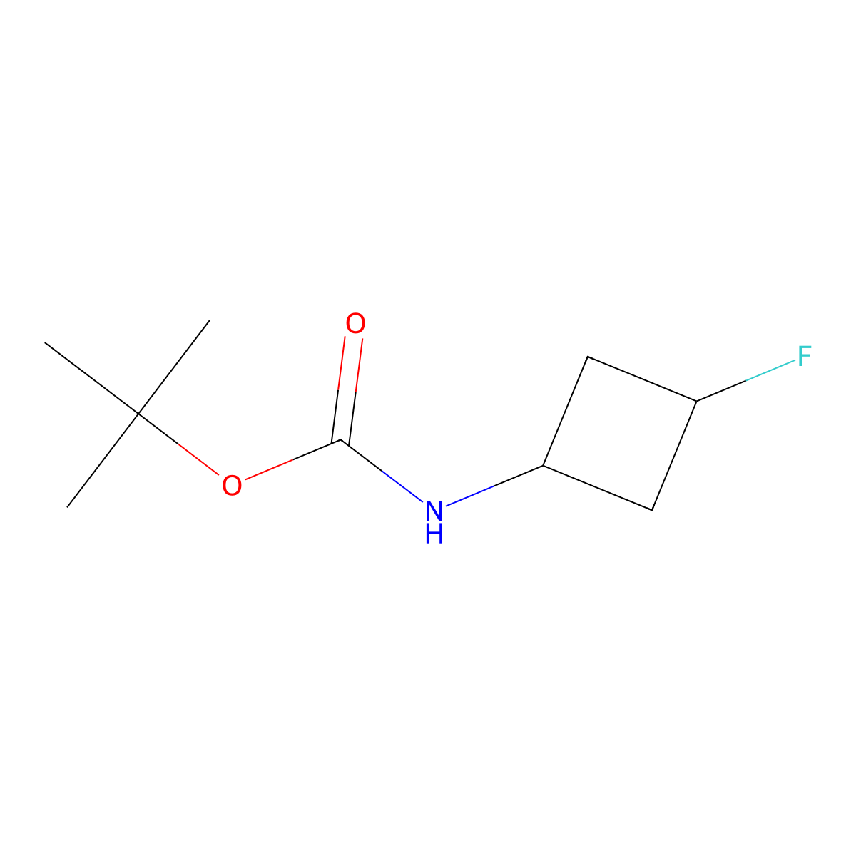 Tert-butyl 3-fluorocyclobutylcarbamate molecular structure, CAS 1284249-30-4