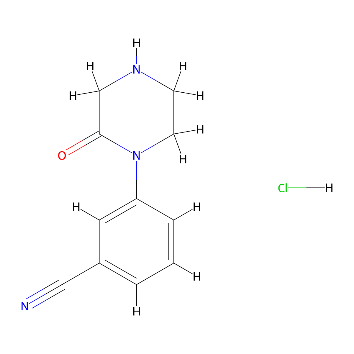 3-(2-Oxopiperazin-1-yl)benzonitrilehydrochloride molecular structure, CAS 1284250-03-8
