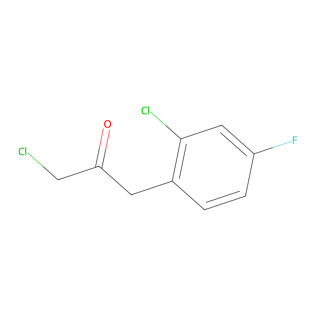 1-Chloro-3-(2-chloro-4-fluorophenyl)propan-2-one molecular structure, CAS 128426-46-0